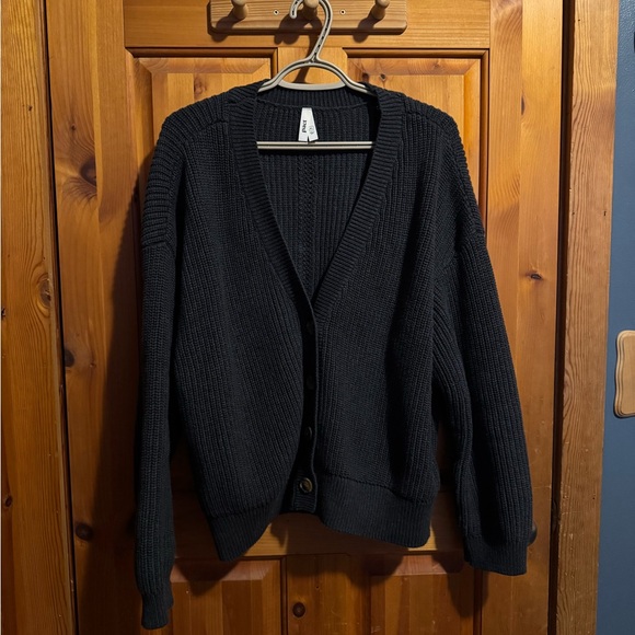 Pact Black Heather Luxe cropped cardigan XL NWT - Picture 2 of 5